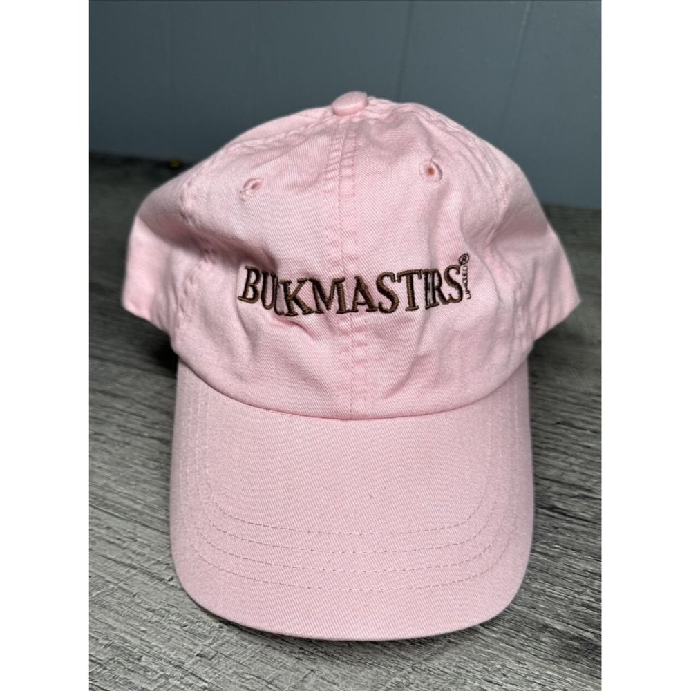 BUCKMASTERS Hat Womens Adjustable Pink Canvas Baseball Cap Embroidered Logo NEW